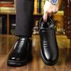 Мужские повседневные кожаные высокие кеды, утепленные зимние хлопковые ботинки, нескользящие и теплые кроссовки для пап, обувь для мужчин среднего и пожилого возраста