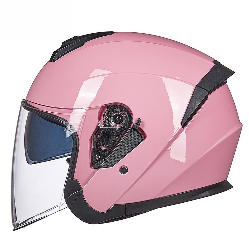 GXT Electric Motorcycle Helmet: Four-Season Sun Protection, Double Lens, Lightweight, Stylish, Half-Helmet for Summer.