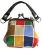Maeda Senko Goshiki Coin Checkered Dark Hanpu-do "KYOTO JAPAN" 1.8-square Purse, Five-color Pattern,
