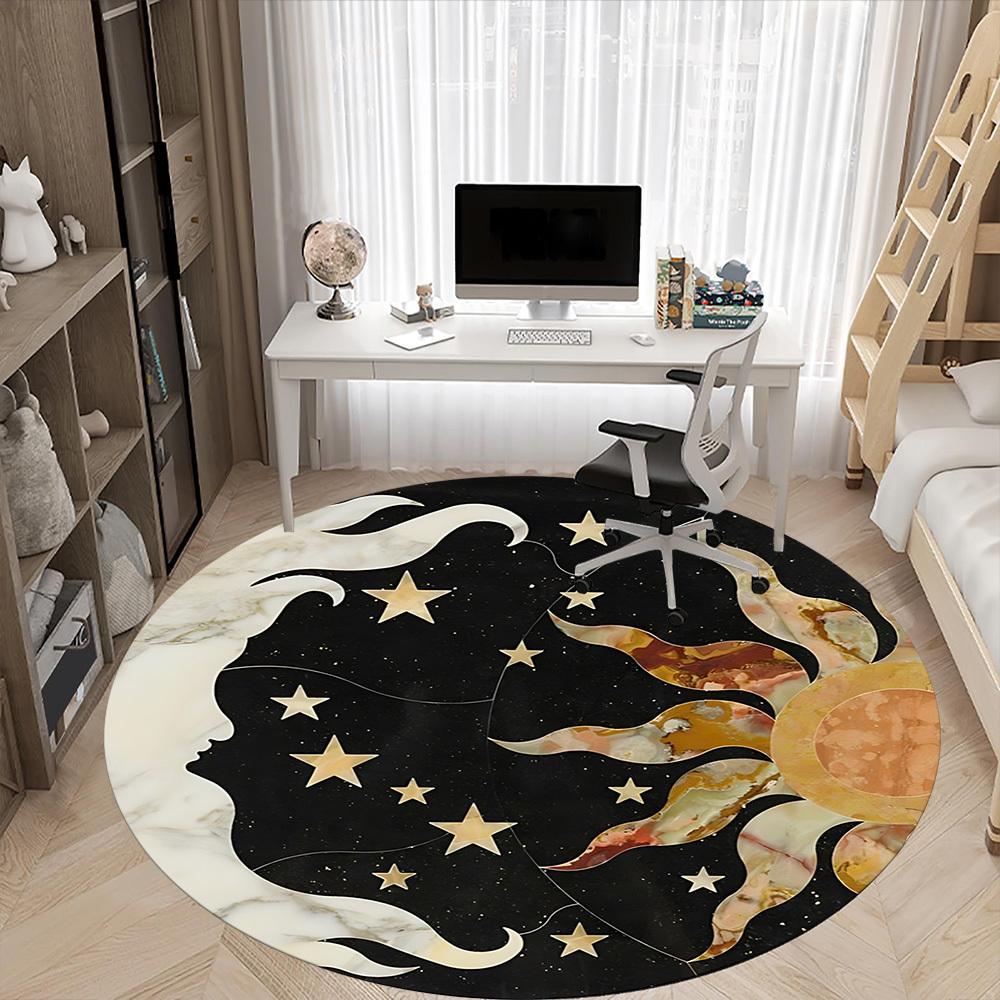 1PC Celestial Patterns Chair Carpet for Office, Indoor Non-Slip Washable  Carpet, Soft Comfortable Mat For Office Room yy250930106