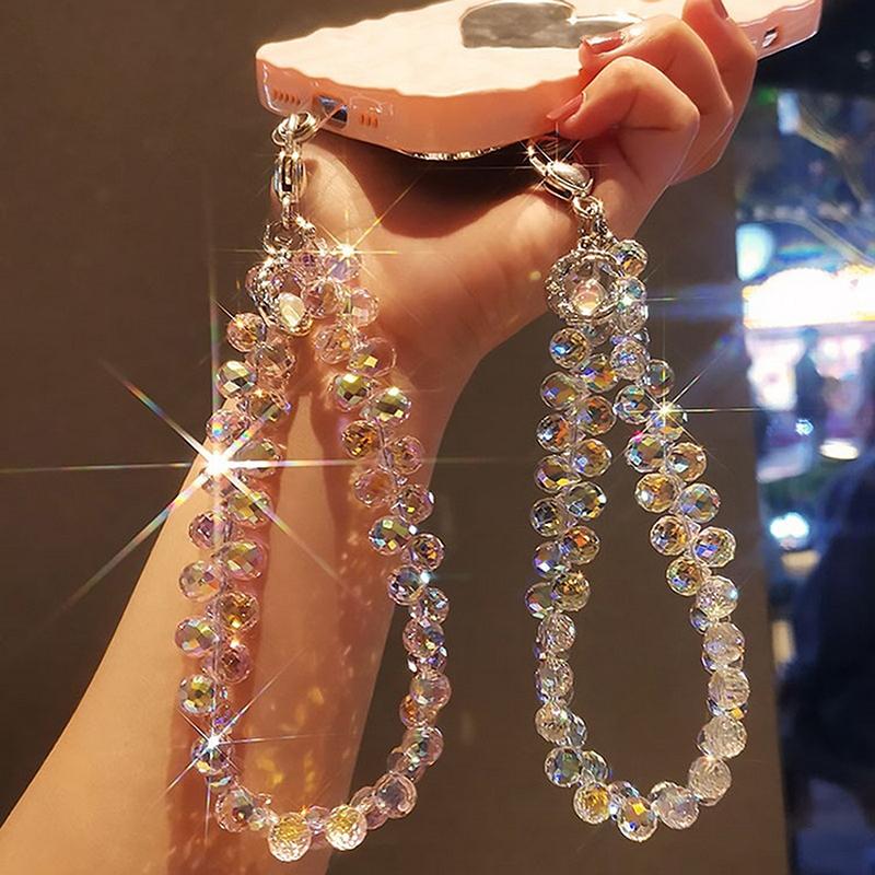 Подвесная цепочка в виде капли воды, шнурок для телефона, роскошная короткая подвесная цепочка, расшитая вручную бисером, подвеска для ношения в руке