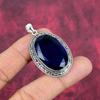 Подвеска с синим сапфиром, подвеска из драгоценного камня ручной работы, подвеска из стерлингового серебра 925 пробы, антикварные ювелирные изделия, для подарка на помолвку