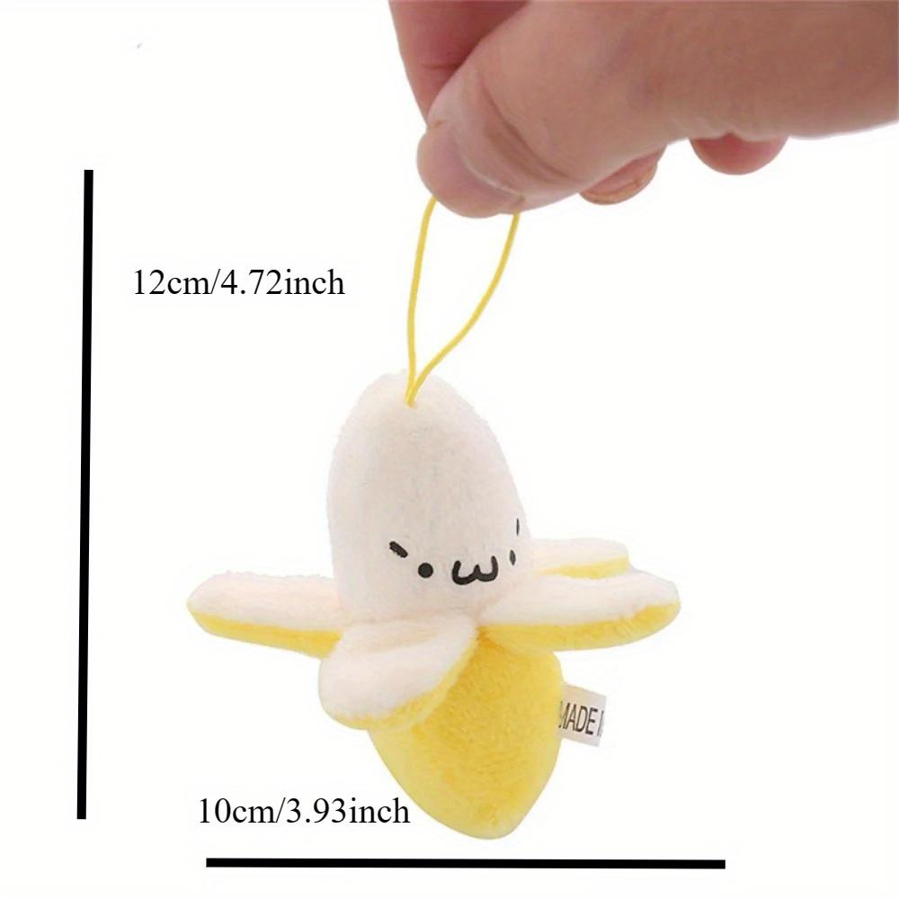 Cartoon Plush Banana Keychain On Backpack Hairy Kawaii Banana Pendant for Women Men Kid Toy Doll Key Chain Bag Car