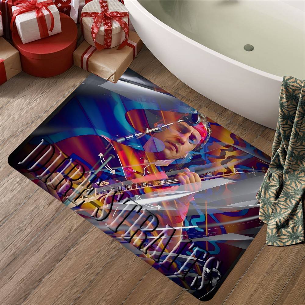 Rock Band Dires S-Straits Floor Mat Rectangle Anti-slip Home Soft Badmat Front Door Indoor Outdoor Mat Hotel Decor Mat