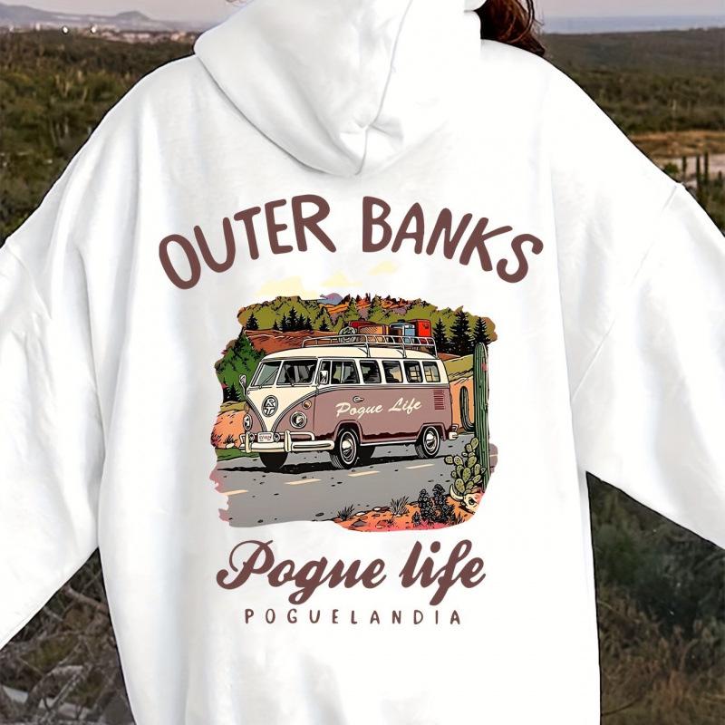 Худи с принтом Pogue Life из Outer Banks - Повседневный полиэстер