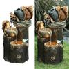 Animal Statue Cute Luminous Solar Powered Cascading Freestanding LED Squirrel Figurine Duck Decor for Garden