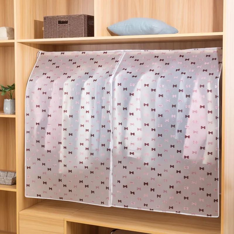 Прозрачный чехол для вешалки для студенческого общежития, чехол для куртки PEVA, чехол для одежды с цветочным узором, тканевый чехол для одежды