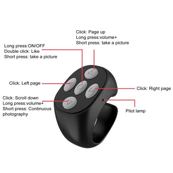 Пульт дистанционного управления с поддержкой Bluetooth, прокручивающее кольцо, приложение для перелистывания страниц, беспроводные телефоны, планшеты