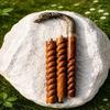 93.98 cm Horse Head Walking Cane Brass Handle Handmade Spiral Wood Stick Gift Idea