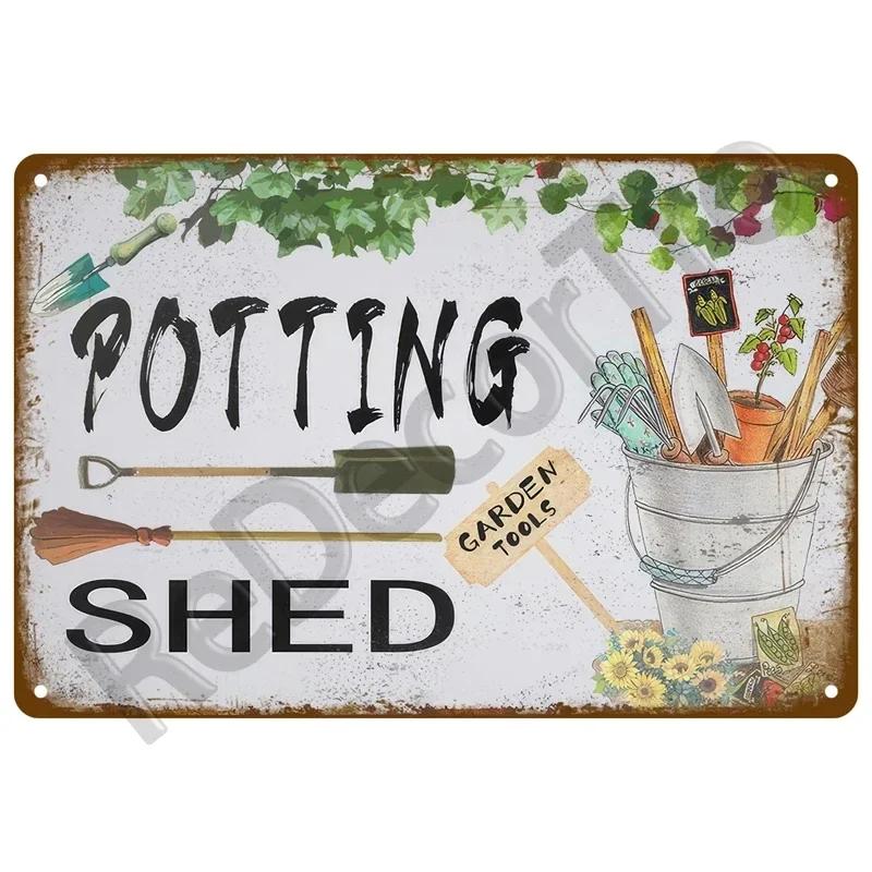 Vintage Gardening Metal Sign Retro Flower Sign Perfect for Outdoor Indoor Home Wall Decor and Farm Decoration