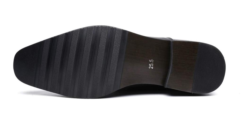 Jo Marino Men's Genuine Leather Business Shoes, Straight-Tip Dress Shoes, Non-Slip, Inner Wingtip, Size 1190 (Size 25.5, Dark Brown)