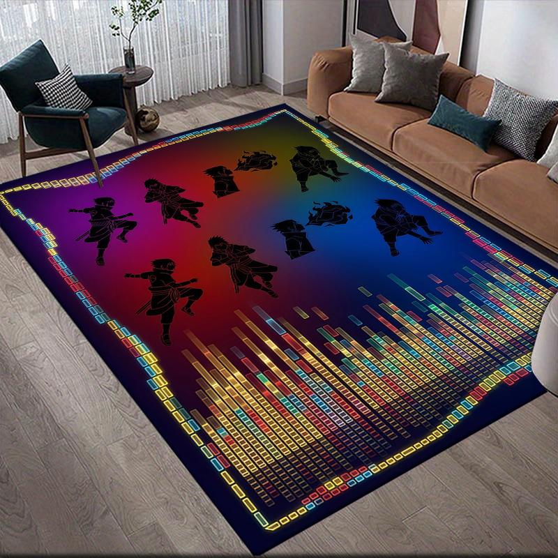 Uchiha Sasuke Home Sofa Decoration for Living Room & Bedroom, Non‑Slip Play Flannel Floor Mat for Game Room