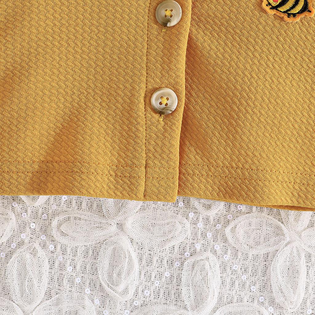 Девочки Осенне-Зимний Маленький Стиль Куртка и Платье на Бретельках Комплект из Двух Предметов