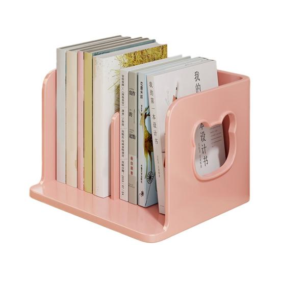 Cute Bookends Organizer for Desk Pastel Kids Book Holder Shelf with Multi-Compartment, Anti-Tip Base & Open Design, Study Decor for Textbooks Notebook