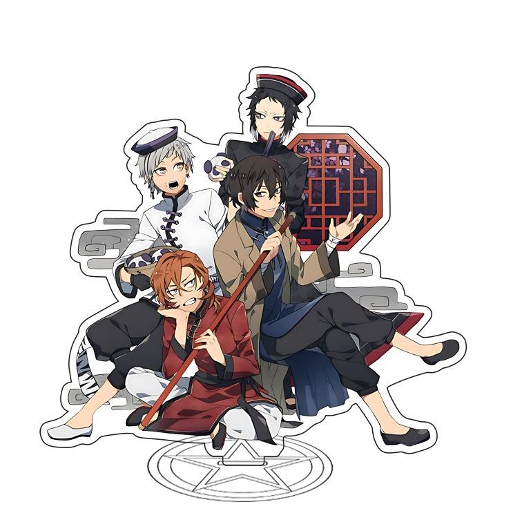 Фигурка на акриловой подставке Bungou Stray Dogs, Эдогава Рампо Федор Достоевский, Накахара Чууя, настольная игрушка-подставка