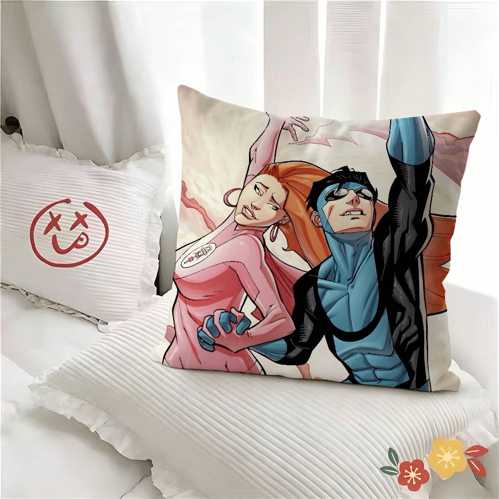 pc Popular Animation Superhero IInvincible Pillow Case Fashion Square Pillowcase Bedroom Sofa Room Ins Decoration Leisure