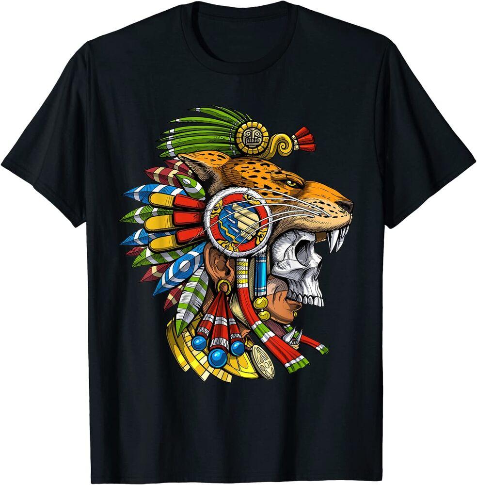 Skull Jaguar Warrior Aztec Mask Ancient Mayan Mythology Unisex T-Shirt