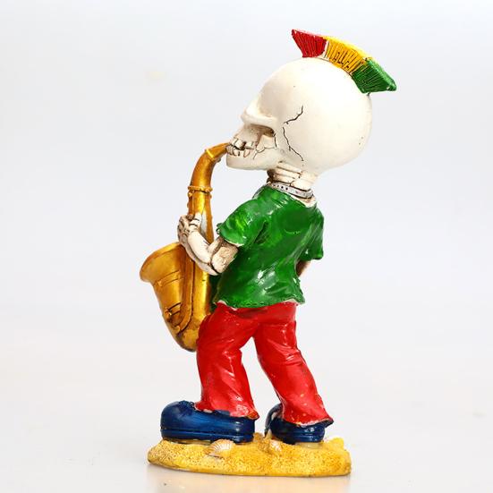 Фигурка Скелета Скелет Группа Саксофонист Декорация Скелет Гитарист Певец Статуэтка