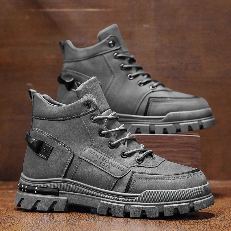 МУЖСКИЕ повседневные кроссовки на мягкой подошве для ходьбы на открытом воздухе, высокие мужские кроссовки, студенческая мода, красивые ботинки цвета хаки в городском стиле