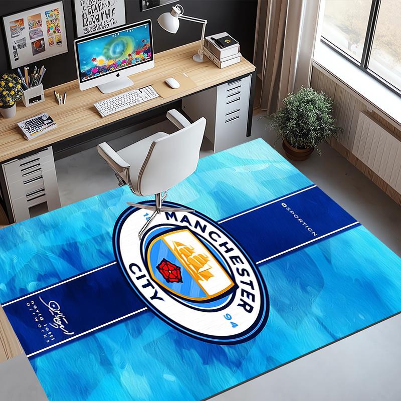 Football team City FC Pattern Rug, Indoor/Outdoor Mat, for Picnic, Gameroom, Bedroom, Office, Living Room, Home Decor Carpet, Birthday Gift