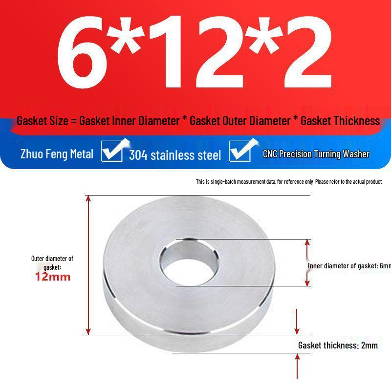 304 Stainless Steel Heavy Duty Thickened Flat Washer - Precision CNC Machined, Custom Non-standard Processing Available