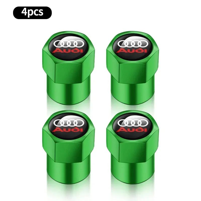 4Pcs Car Valve Stem Caps Cover for tt A1 A3 A4 A5 A6 A7 A8 Q2 Q3 Q5 Q7 TT S Line S3 S4 S5 S6 R8 RS Car Sticker Accessories