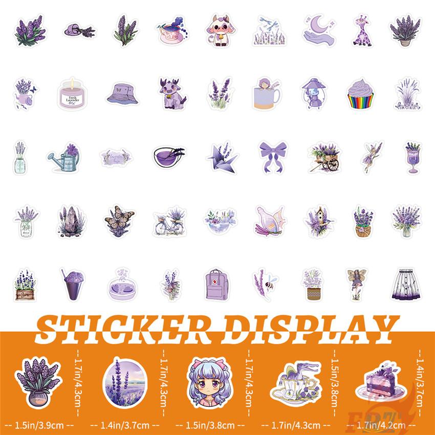 100 шт./компл. фиолетовые наклейки с лавандой, модные наклейки «сделай сам», наклейки