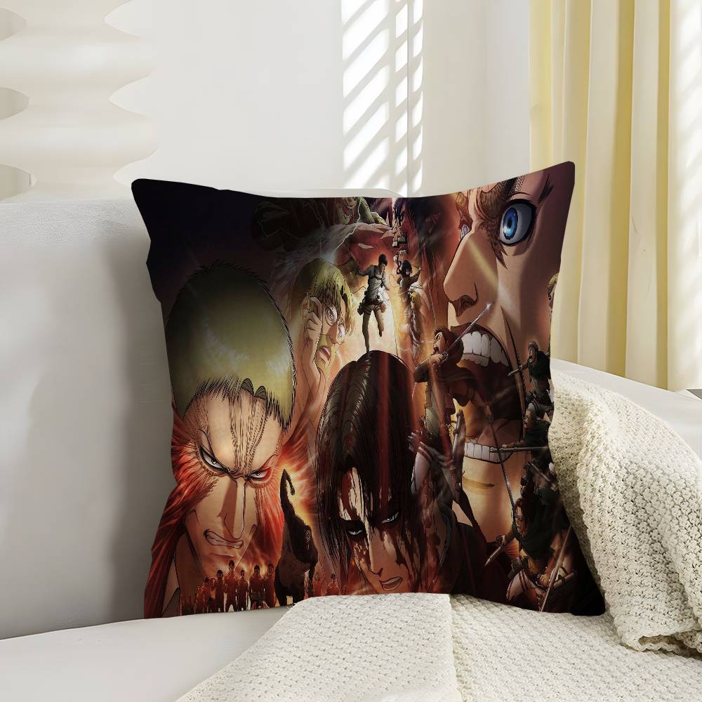 Classic Anime A-Attack On T-Titan Cushion Cover Inches Farmhouse Decor Home Throw Pillow Covers For Couch Decorations