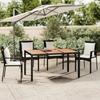 VidaXL Garden Table Wooden Top Black Woven Resin Solid Wood 319551