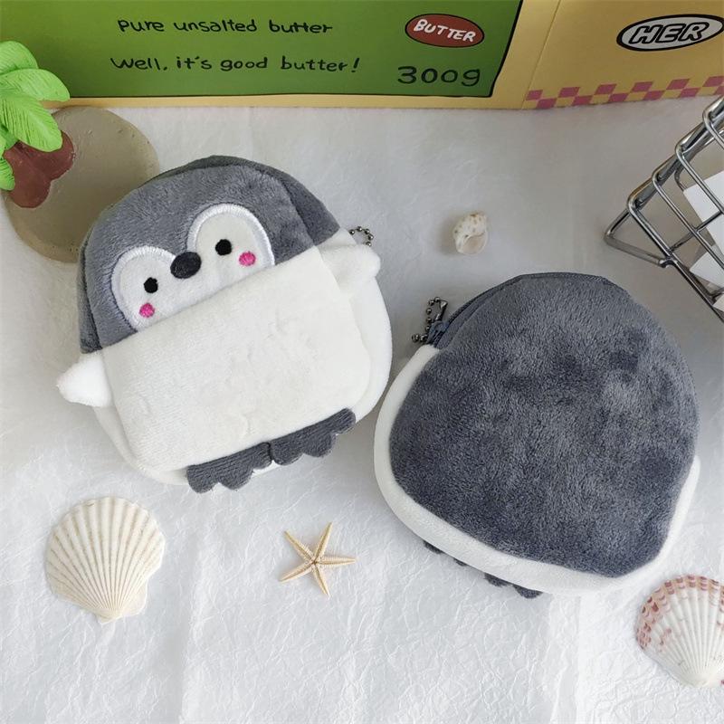 Очаровательный плюшевый кошелек для монет и помады в виде пингвина — идеальный подарок