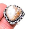 Натуральный жемчуг Бива драгоценный камень 925 стерлингового серебра ювелирное кольцо размер 9 v3o18