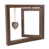 Dog Rotating Picture Frame Solid Wood Double Sided Heart Pendant Pet Memorial Photo Frame for Home
