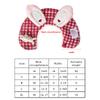 Cute Plush Rabbit Ear Decor Pet Cloak Lattice Pattern Festival Saliva Towel Puppy Kitten Collars Adjustable Pet Scarf