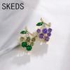 SKEDS Изысканные Броши с Виноградом для Женской Одежды Модные Роскошные Фруктовые Элегантные Булавки-Броши Стразы Вечеринка Значки Булавки