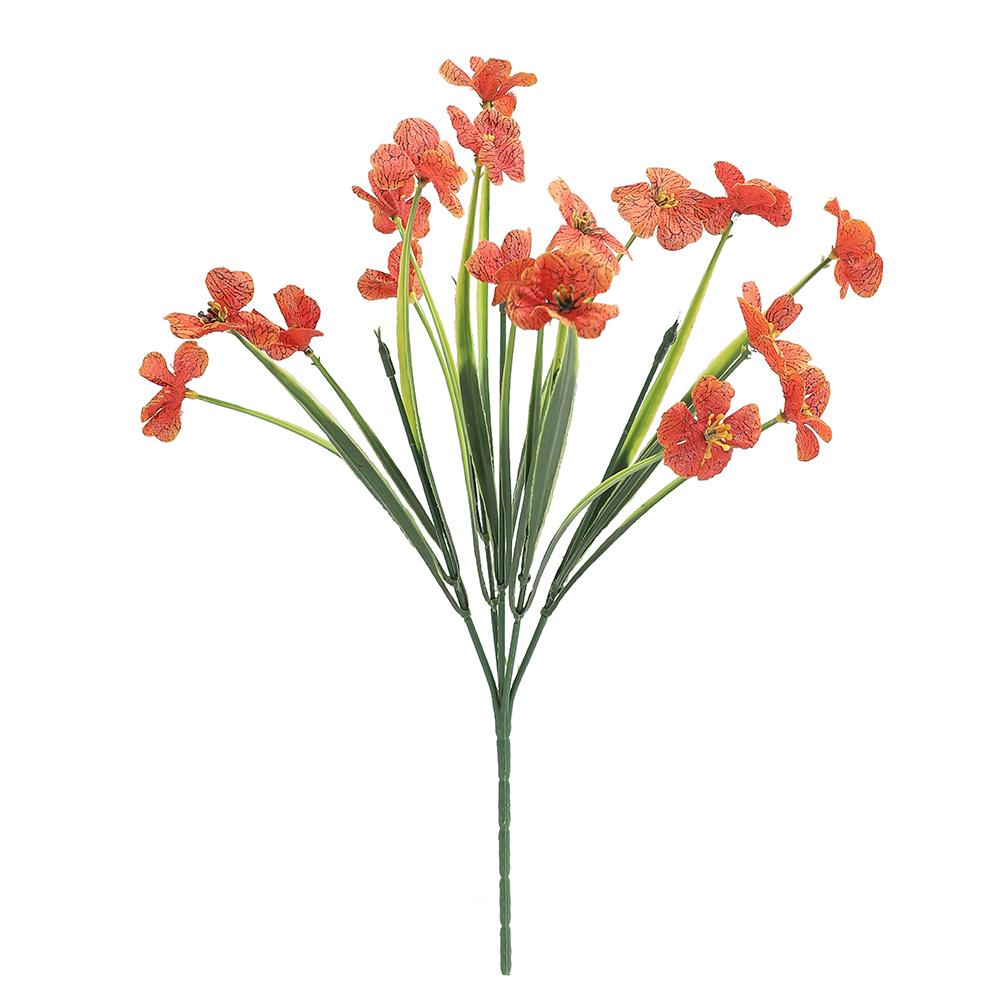 Artificial Fake Plant Flowers UV Resistant Artificial Plastic Colorful Violet Flowers for Spring and Summer Home Room Decoration