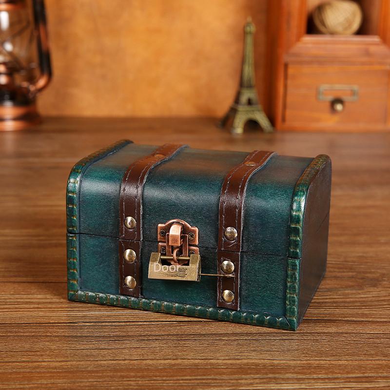 Storage Wooden Jewelry Box With Lid For Necklace Earring Organizer Decoration