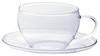 Aderia Tea Club Teacup & Saucer, Heat-Resistant Glass, 270ml [Microwave-Safe], F-37442