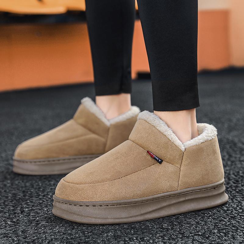 Новые зимние меховые женские туфли Теплые мужские туфли Уличная плюшевая обувь Домашняя обувь Нескользящая мягкая обувь на платформе Домашняя обувь