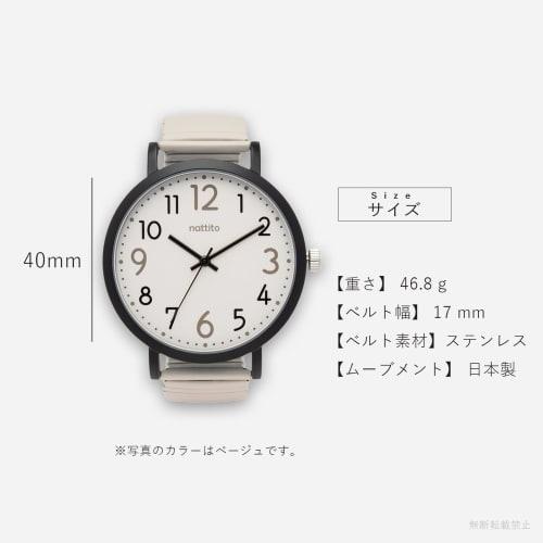 Fieldwork Women's Analog Watch with Metal Band and Accordion Strap, Stainless Steel, Simple Design, Greco Black, ST300-5