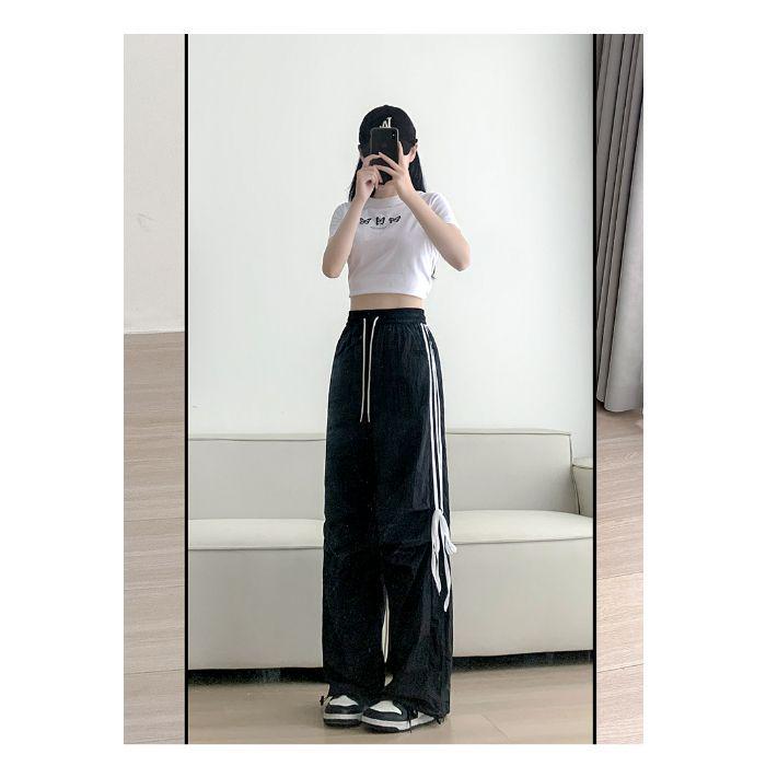 Повседневные брюки-банты American Design - спортивные брюки широкого кроя на весну/осень, тонкий фасон