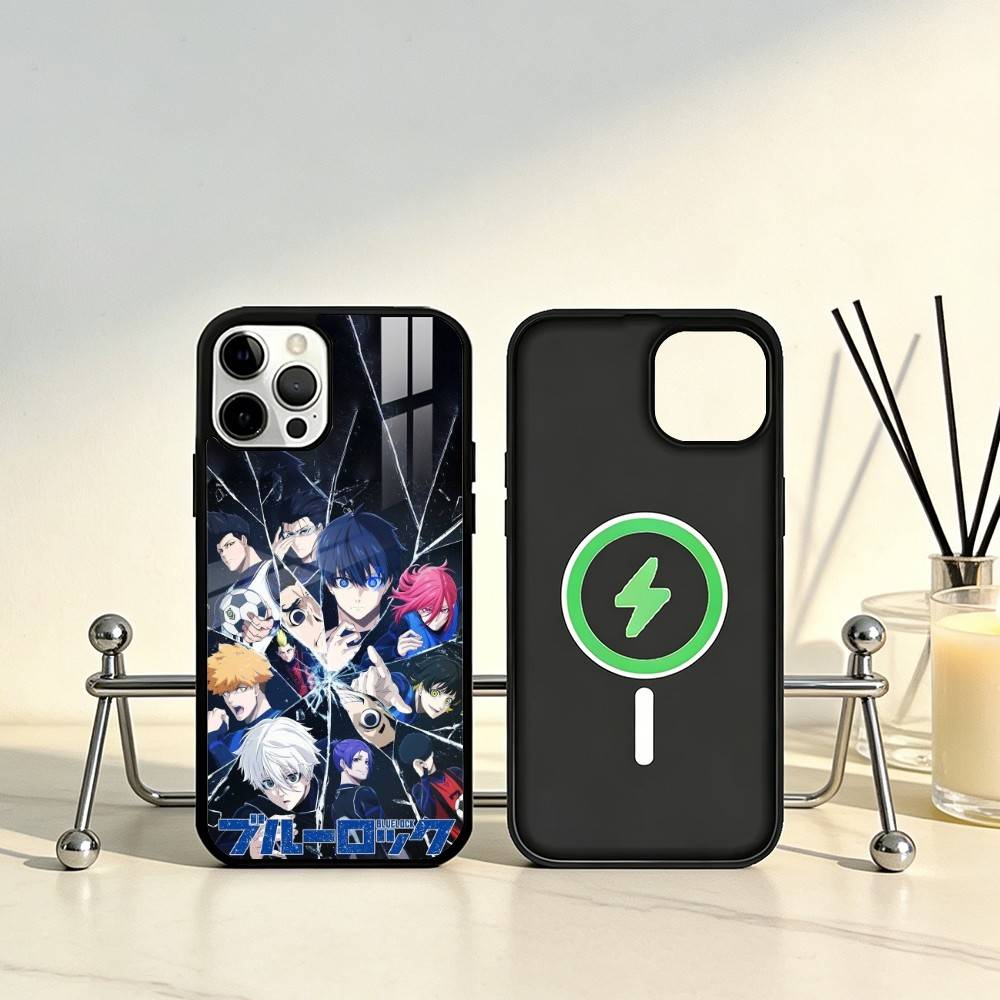 Чехол для телефона с аниме Blue Lock Для iPhone 17, 16, 15, 14, 13, 12, 11 Plus, Pro Max Магнитный Для Magsafe Беспроводная зарядка