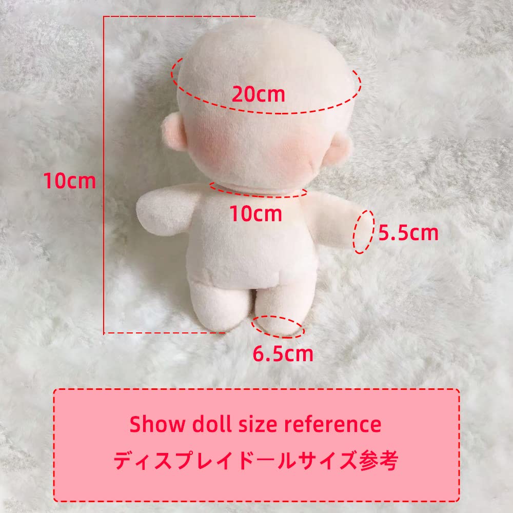 niannyyhouse 10cm Plush Clothes Maid Outfit Headwear Apron Dress Cotton Doll Accessories Dress-Up (Black)