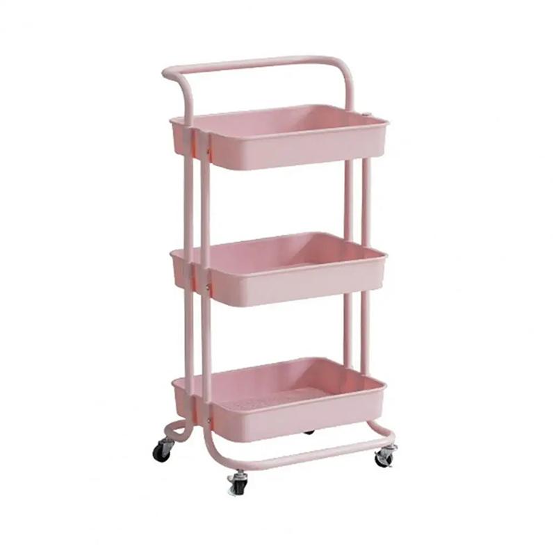 Перекатная тележка на 4 колесах, большая вместимость, высокая грузоподъемность, перекатная тележка для хранения с ручкой, многофункциональные полки для хранения