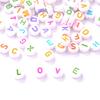 100pcs Multicolor Letter Alphabet Beads 4*7mm Round Acrylic Beads DIY Jewelry Accessories