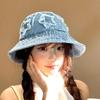 Autumn Washed Old Denim Hat Women's Bucket Hat Washbasin Hat Pentagram Versatile Bucket Hat