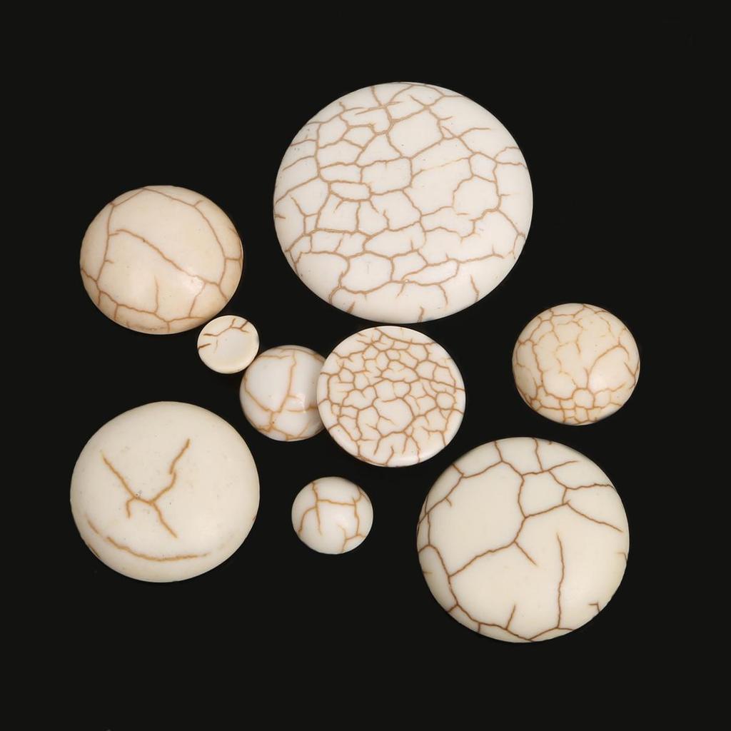 Синтетические бирюзовые белые бусины с круглым камнем, круглые бусины для изготовления ювелирных изделий, браслет, ожерелье, ножной браслет