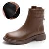 Women's Boots Vintage Shoes Women's  Thickened Genuine Leather Short Boots Spring/Autumn Ankle Boots for Women Botas De Mujer