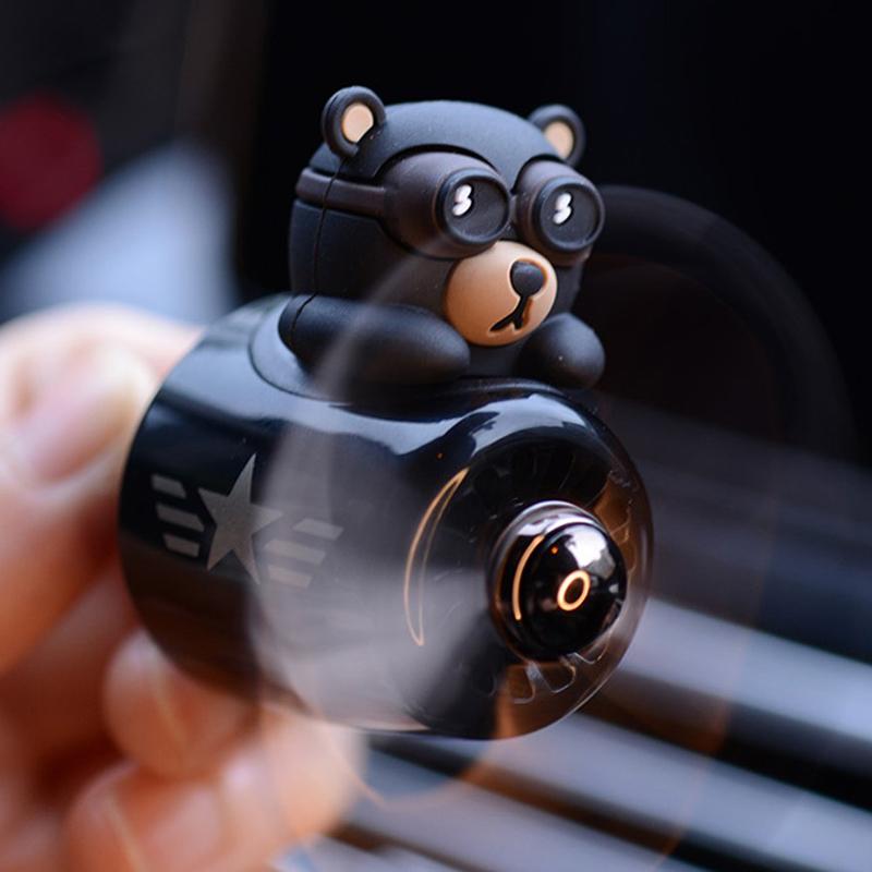 Bear Pilot Car Air Freshener Rotating Propeller Outlet Fragrance Car Accessories