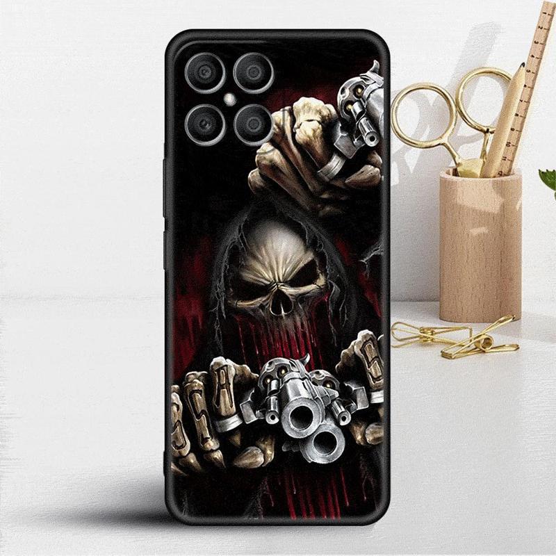 Ретро Чехол с Черепом и Бабочкой для Honor X8 X8a 90 X9a 8X 70 50 20 Magic5 Pro 9X P60 P50 Черный Мягкий Чехол для Телефона