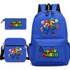 Mario Cartoon Backpack for Students, Kids School Bag Set of 3 with Shoulder Bag and Pencil Case